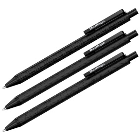 Pix bila cu buton Berlingo "DoubleBlack" albastru, 0,7mm