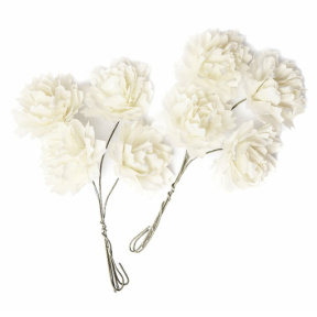 Decor pentru creație, Flori din hârtie, 8 buc, albe