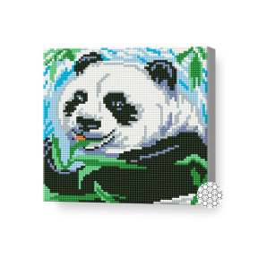 Pandă drăguță, 20x20 cm, mozaic cu diamante