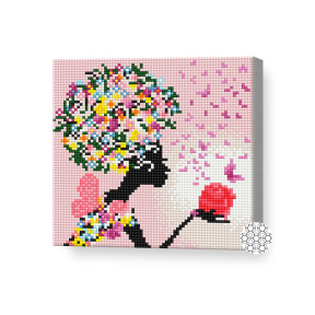 Sărut de aer înflorit, 20x20 cm, mozaic cu diamante