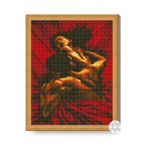 Pasiune nocturnă, 40x50 cm, mozaic cu diamante pătrate