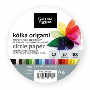 Набор бумаги для Оригами GPapieru- круг, 20 цветов МИКС, 100 л.