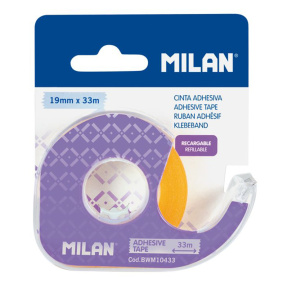 Bandă adezivă 19mm x 33m MILAN transparentă în dispenser