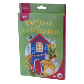 Картина из пластилина "Мышка у домика", Lori