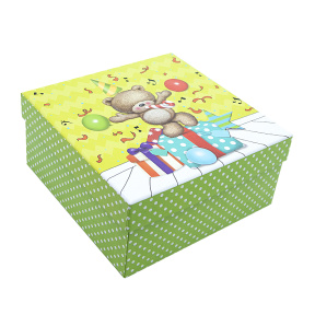 Коробка подарочная, зеленая 20x20x9.5