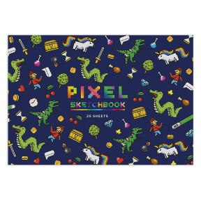 Альбом для рисования на склейке PIXEL GAME, 20 листов