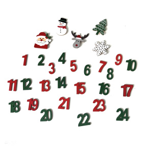 Decor pentru Advent calendar, lemn, multicolor, 29 buc