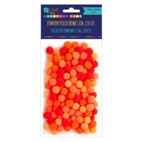 Pompoane decor 1cm mix, portocaliu, 120 buc