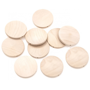 Mărgele-disc, 30mm, set 10buc, naturale