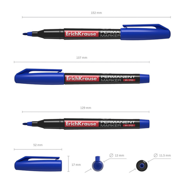 Marker ErichKrause 1 mm Permanent, P-70 albastru