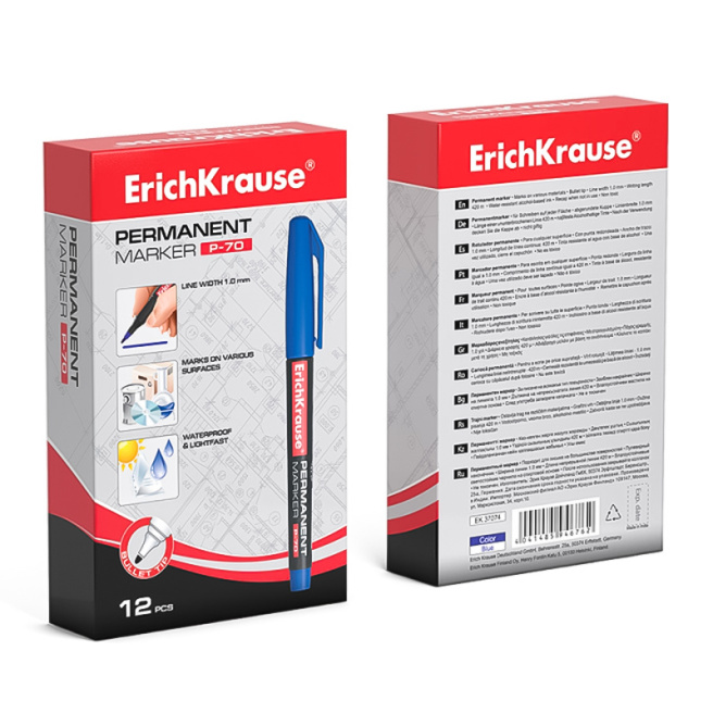 Marker ErichKrause 1 mm Permanent, P-70 albastru