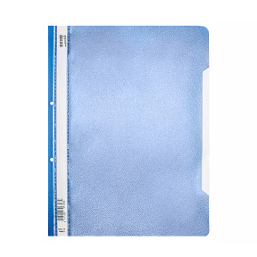 Mapă din plastic cu șină,  120/180 mkm, Exxo, 2 găuri, Metallic albastru