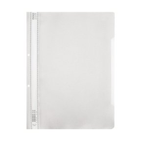 Mapă din plastic cu șină,  120/180 mkm, Exxo, 2 găuri, Metallic argintiu