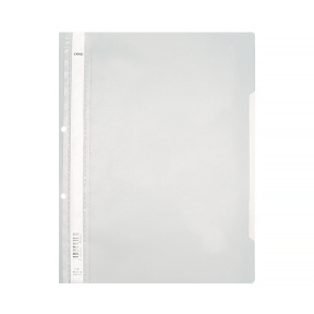 Mapă din plastic cu șină, 120/180 mkm, Exxo, 2 găuri, gri