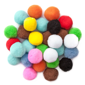 Pompoane pentru decor 5 cm, 30 buc, mix multicolor