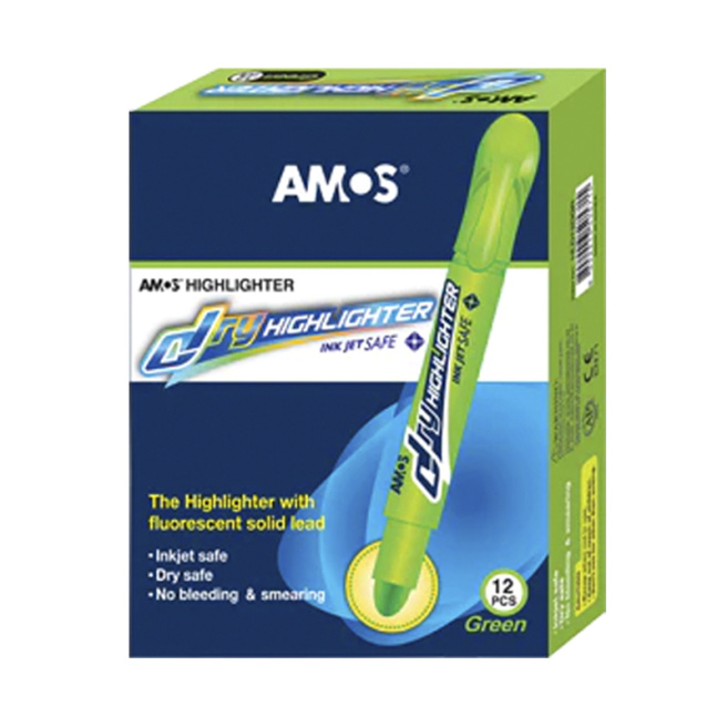 Текстмаркер AMOS сухой, зелёный
