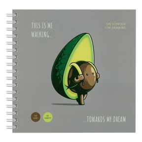 Скетчбук MESHU "Avocadreams", на гребне, А5, 60 листов