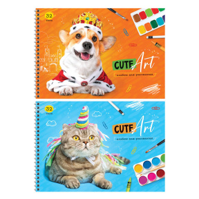 Album pentru desen cu spirală "Animals. Cute art", 32 foi