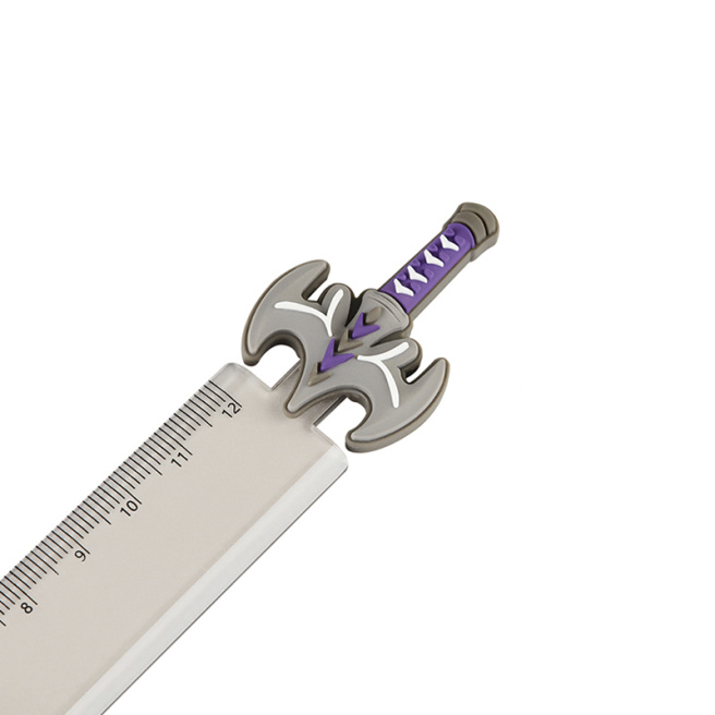 Riglă pentru copii MESHU "Grey sword" plastic, 12сm, asortiment