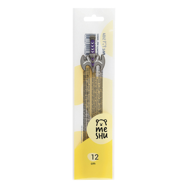 Riglă pentru copii MESHU "Grey sword" plastic, 12сm, asortiment