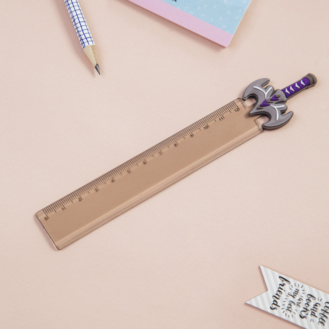Riglă pentru copii MESHU "Grey sword" plastic, 12сm, asortiment