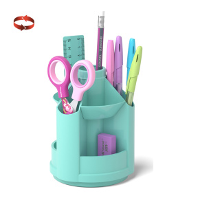 Набор настольный пластиковый ErichKrause 8 предметов Mini Desk, Pastel Mint, мятный, вращающийся