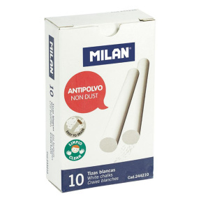 Cretă albă MILAN 10 bucăți, rotundă, non-praf