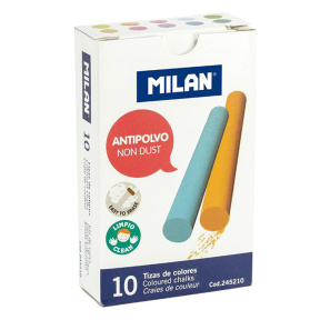 Cretă colorată MILAN 10 bucăți, rotundă, non-praf