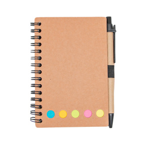 Carnet pentru notițe A6, în linie, cu spirală, cu pix și index-uri