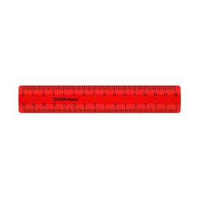 Riglă din plastic ErichKrause Classic 15 cm roșie