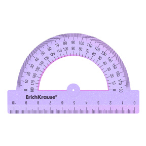 Raportor ErichKrause Glitter 100mm, lilac, blister