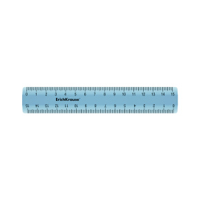 Riglă din plastic ErichKrause Standart 15 cm albastră