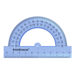Raportor ErichKrause Glitter 100mm, albastru, blister