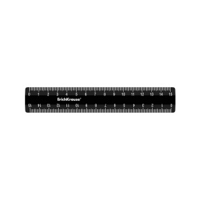 Riglă din plastic ErichKrause Classic 15 cm neagră