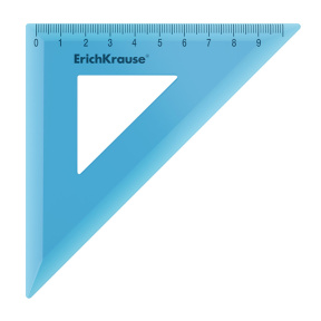 Echer ErichKrause Standart 90mm, 90°/45°, albastru, blister