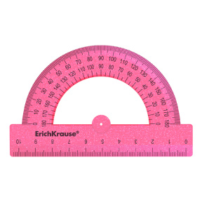 Raportor ErichKrause Glitter 100mm, roz, blister