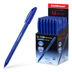 Pix cu bilă ErichKrause 0,7 mm U-109 Original Stick&Grip, albastru