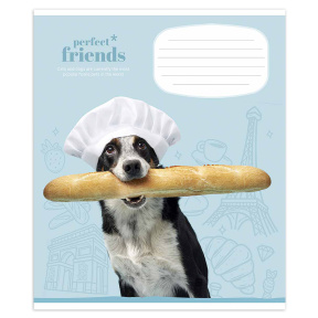 Тетрадь 12 листов, косая линейка, Школярик 3250, Perfect friends