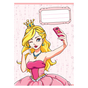 Тетрадь 24 листа Евро, линейка, Selfie Princess