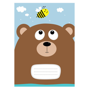 Тетрадь 24 листа Евро, косая частая линейка, Cute Bear
