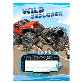 Тетрадь 24 листа Евро, косая частая линейка, Wild Explorer