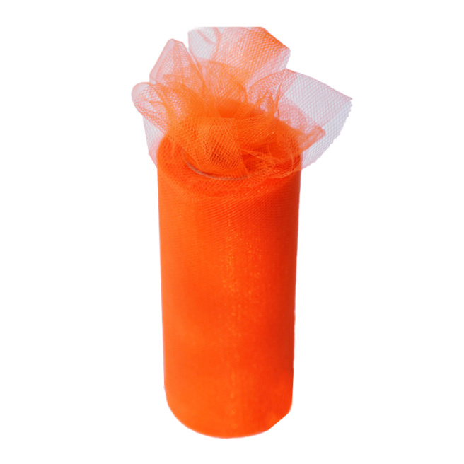 Tulle pentru decor, 15cm x 20m, portocalie