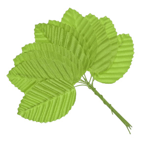 Decor pentru creație "Frunze de primăvară", 1 buchet = 10 bucăți 11x3 cm