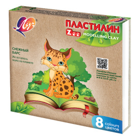 Набор пластилина 8 цветов 120 гр. ZOO (Луч)