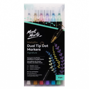 Set markere cu două capete Dot Metallic, 6 culori