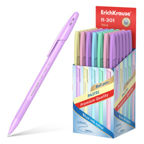 Pix cu bilă ErichKrause R-301 Pastel Stick, albastru 0,7mm