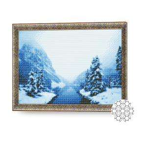 Mozaic cu diamante 40x50 cm. Ceață în munți