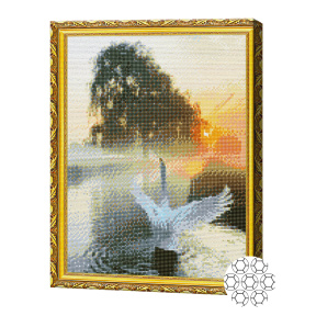 Mozaic cu diamante 40x50 cm. Dimineața la lac
