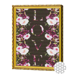 Mozaic cu diamante 40x50 cm. Poster "LOVE"