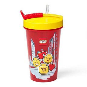 Стакан с трубочкой LEGO GIRL
